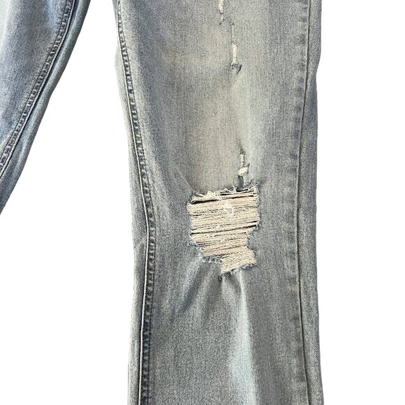 Orginal Use Men's 30x32 Slim Tapered Light Wash Distressed Blue Jeans - Picture 3 of 6